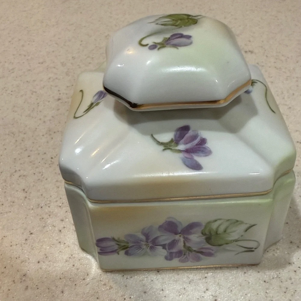 RS Prussia Floral Porcelain Trinket Box